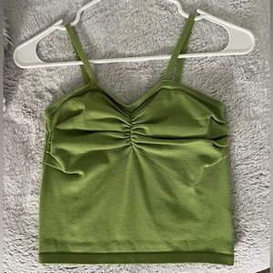 Shein Green Ruched Top